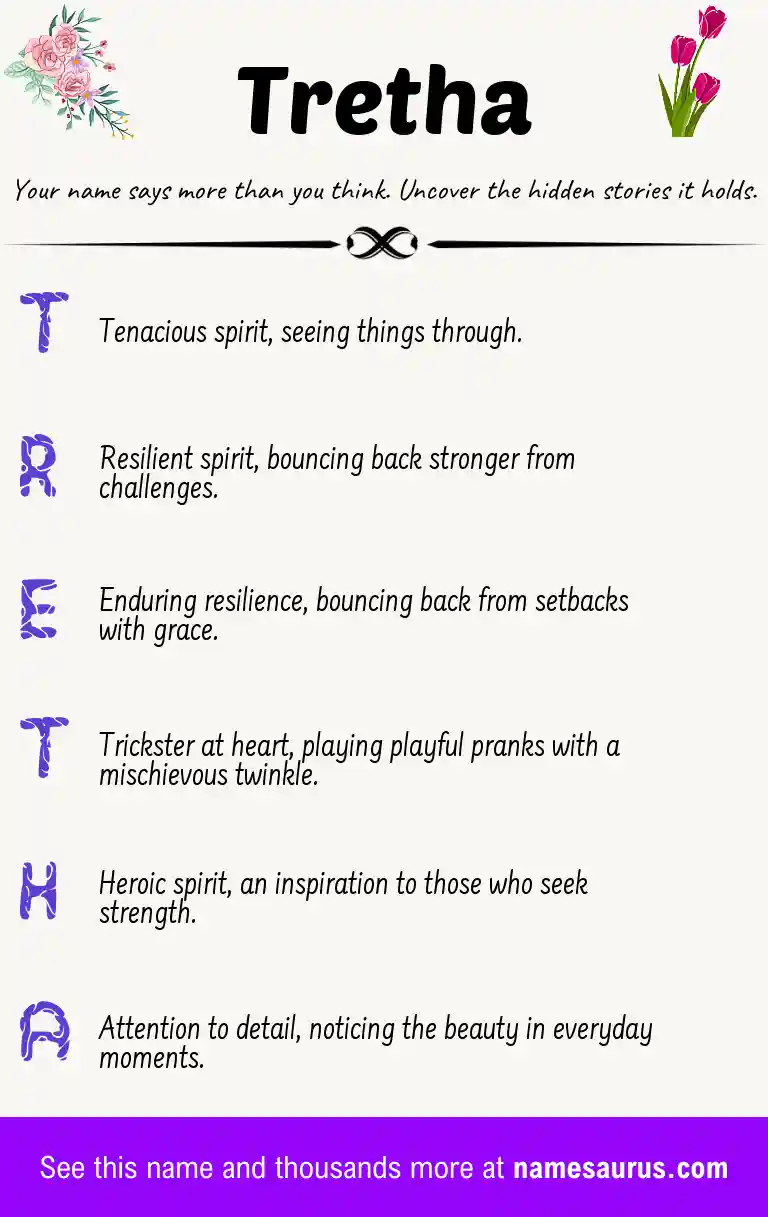 Acrostic poem about Tretha.
