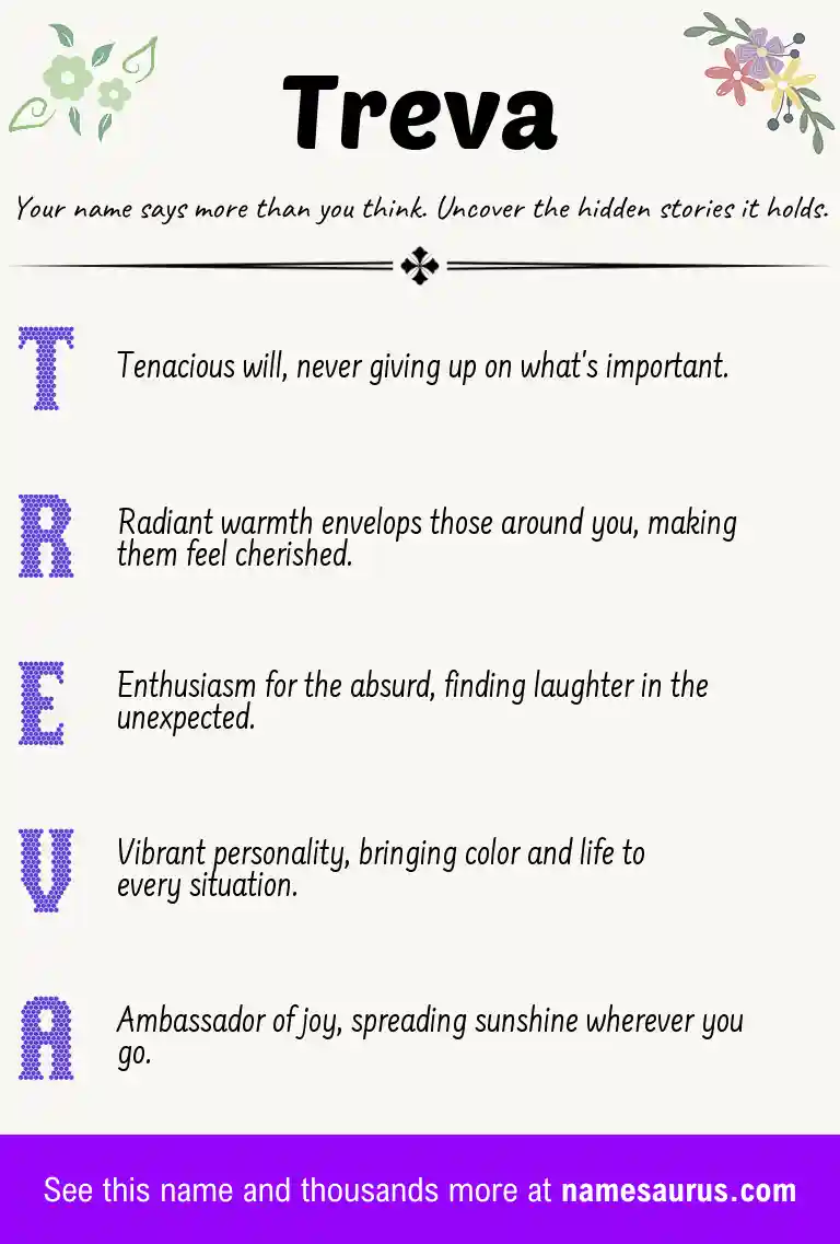 Acrostic poem about Treva.