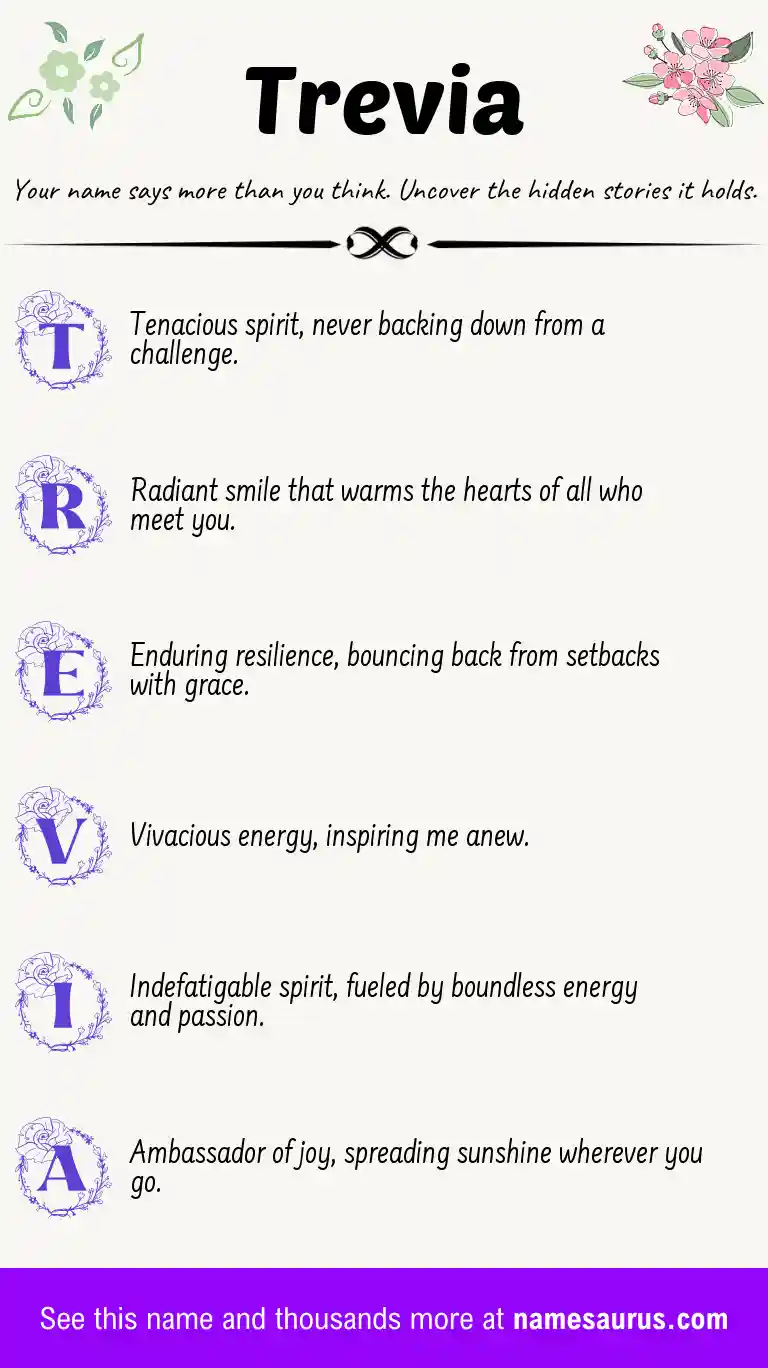 Acrostic poem about Trevia.