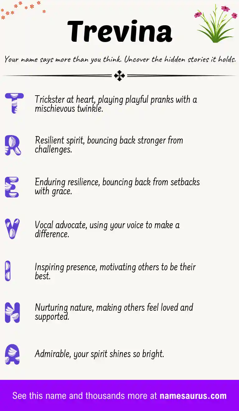 Acrostic poem about Trevina.