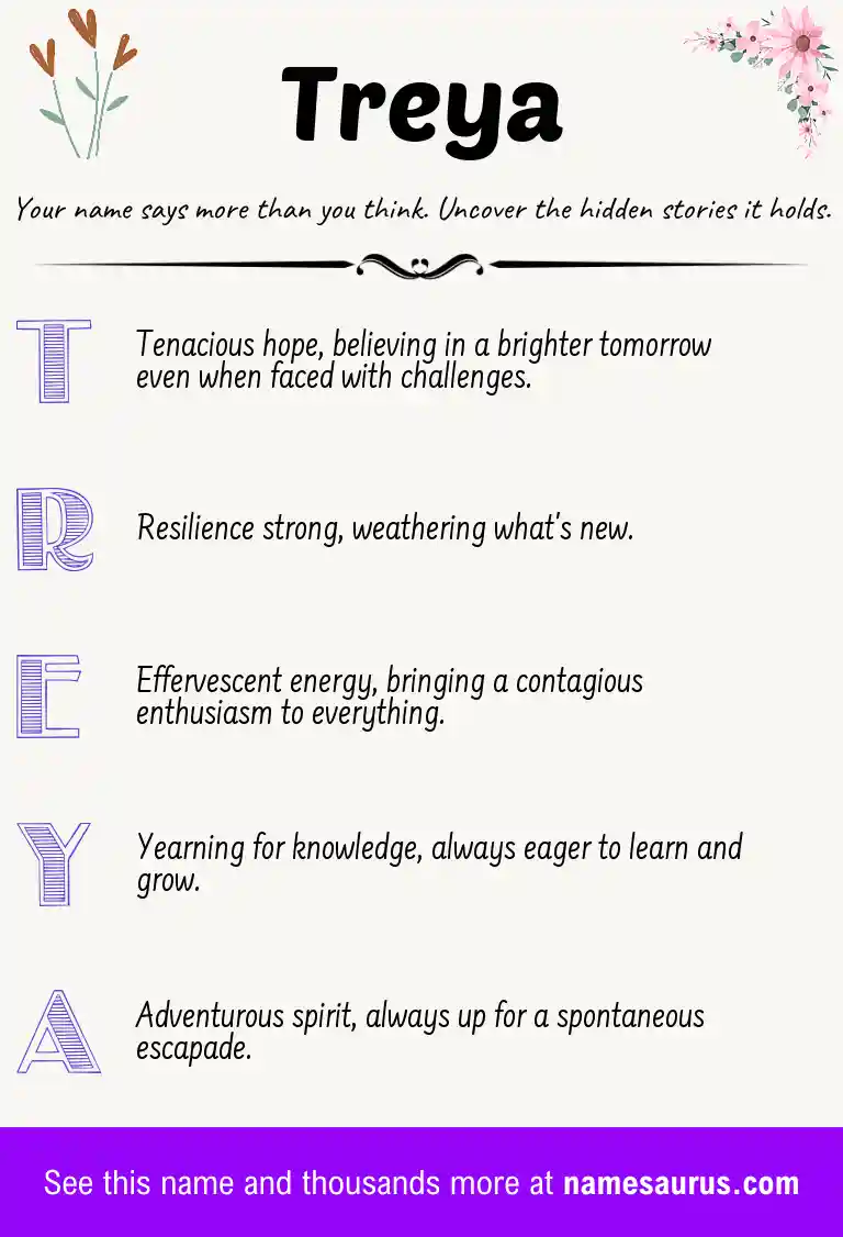 Acrostic poem about Treya.
