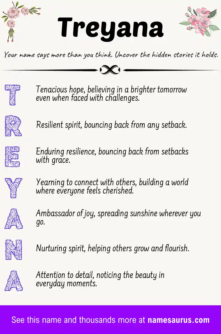 Acrostic poem about Treyana.
