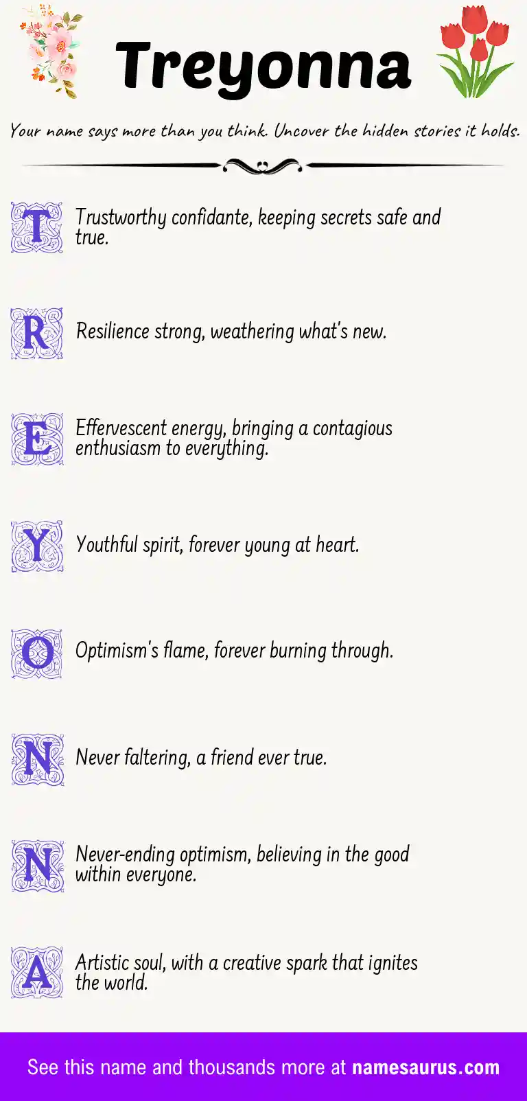 Acrostic poem about Treyonna.