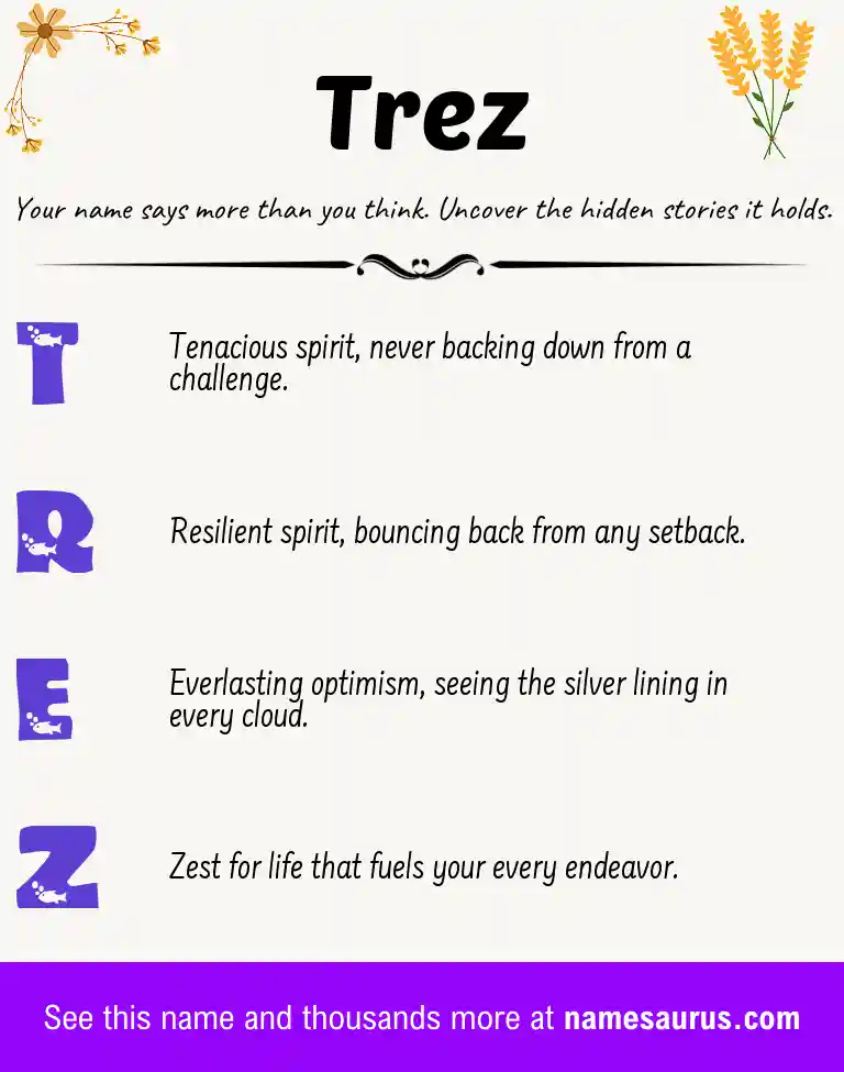 Acrostic poem about Trez.