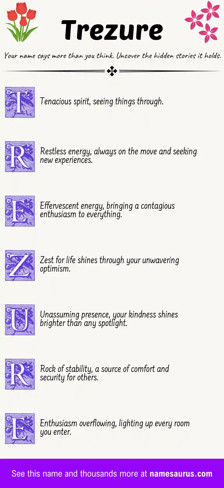 Acrostic poem about Trezure.
