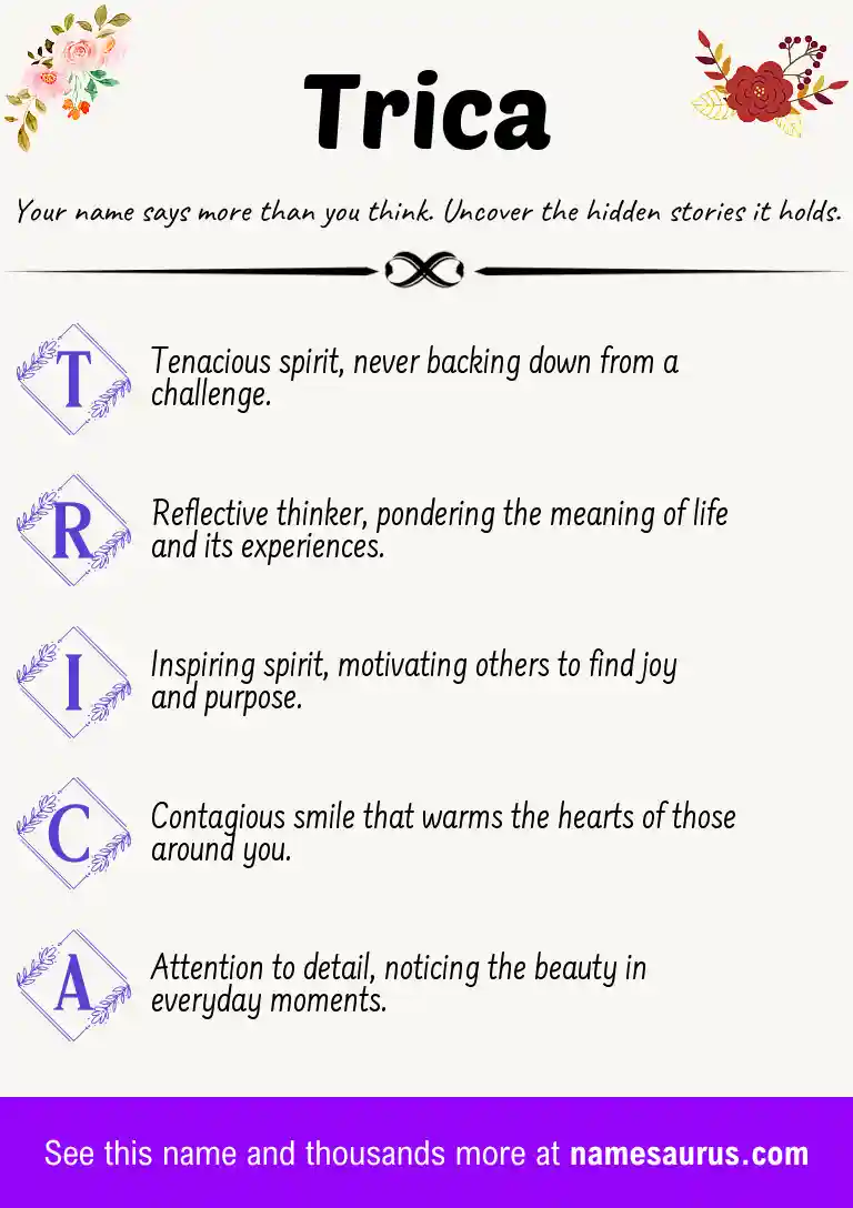 Acrostic poem about Trica.