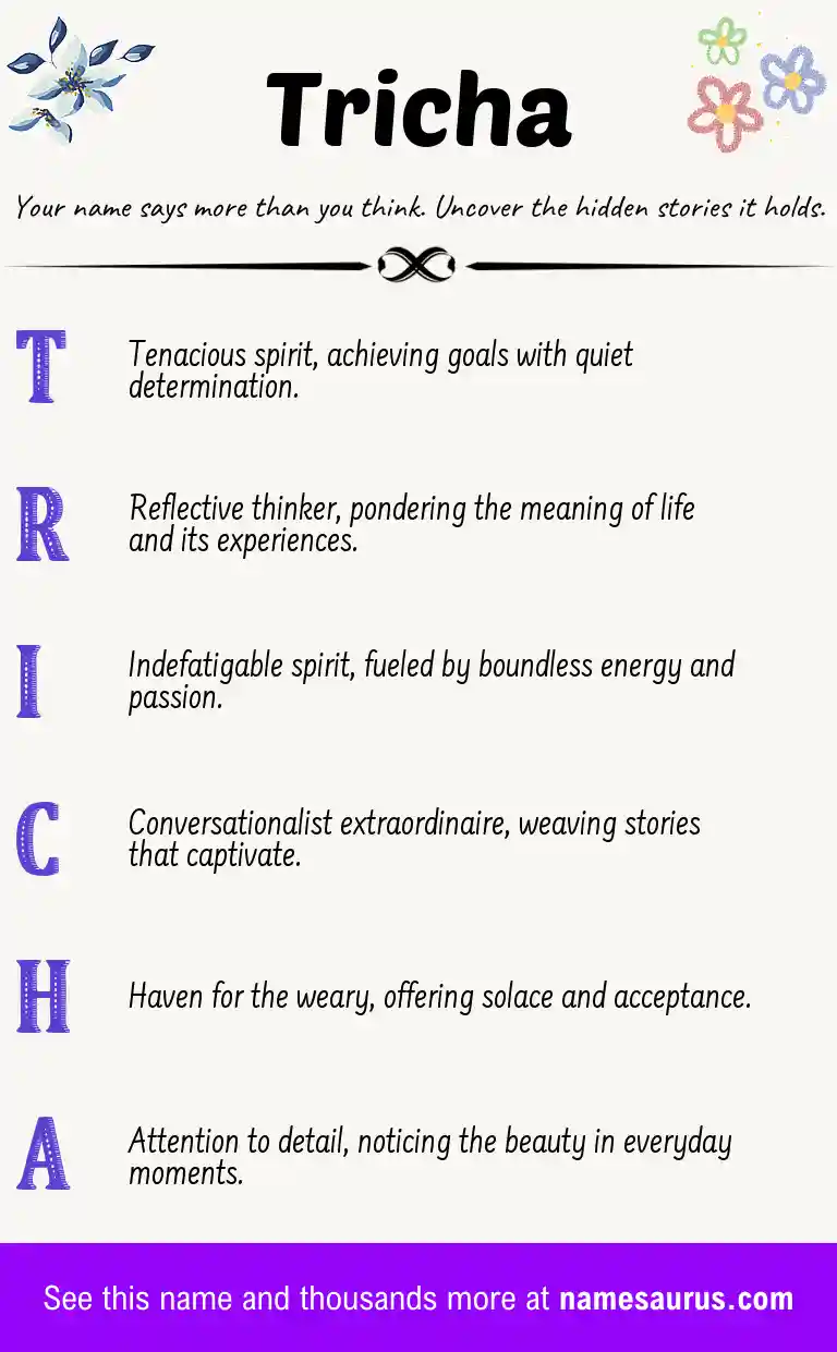 Acrostic poem about Tricha.