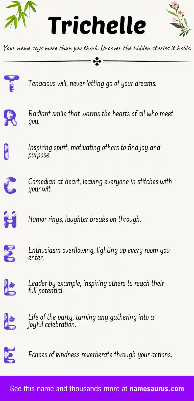 Acrostic poem about Trichelle.