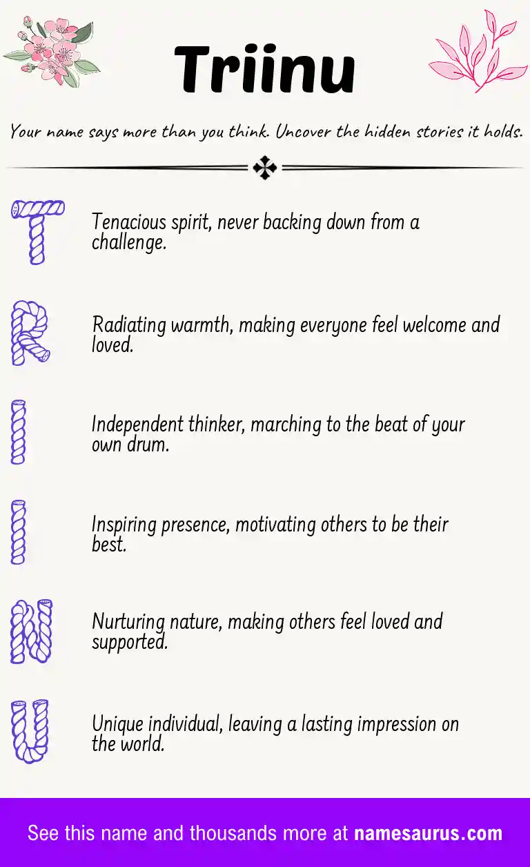 Acrostic poem about Triinu.