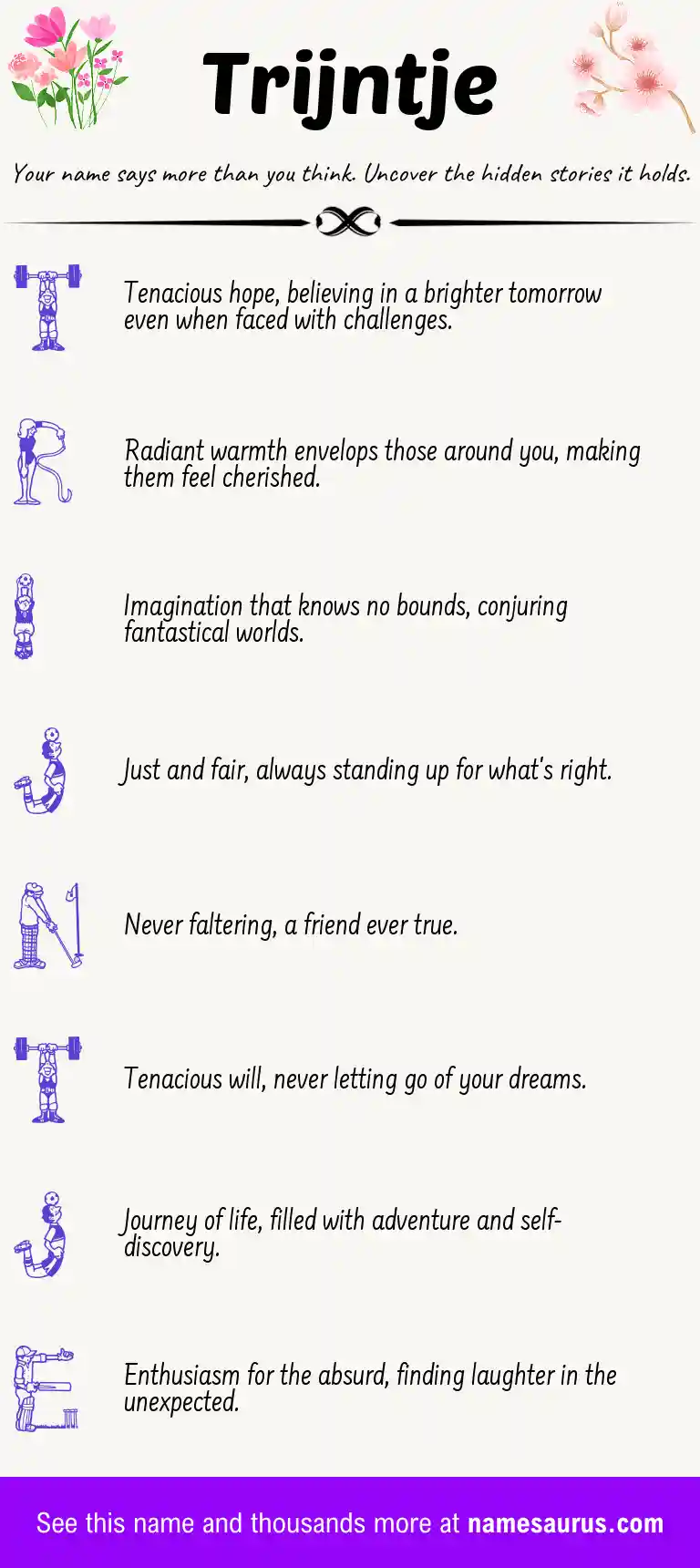 Acrostic poem about Trijntje.