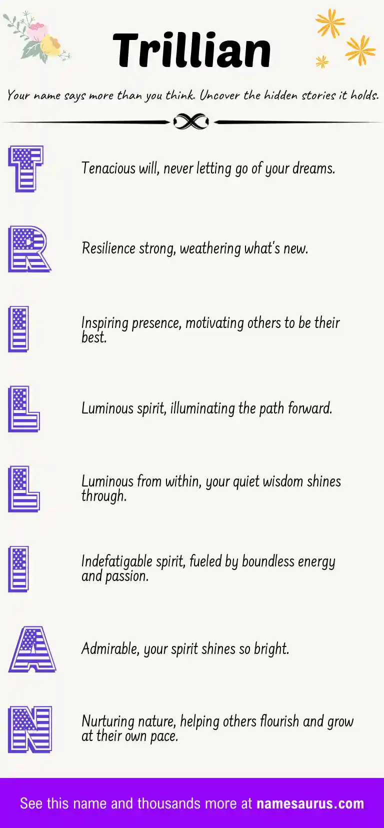 Acrostic poem about Trillian.