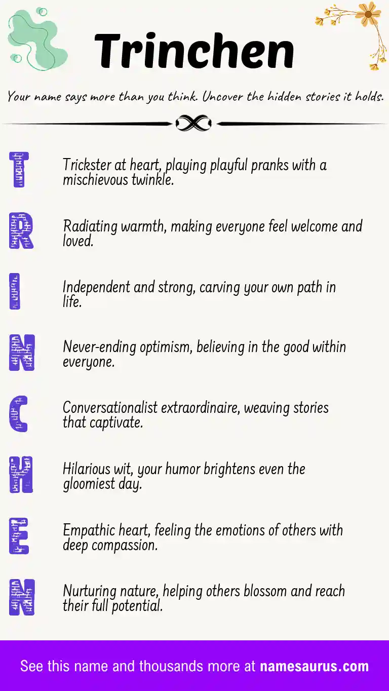 Acrostic poem about Trinchen.