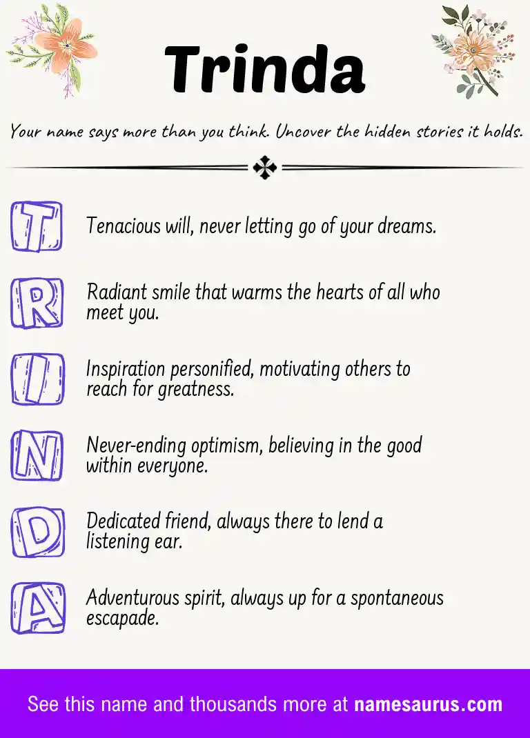 Acrostic poem about Trinda.