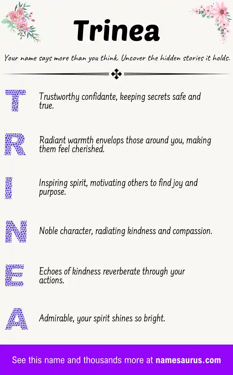 Acrostic poem about Trinea.