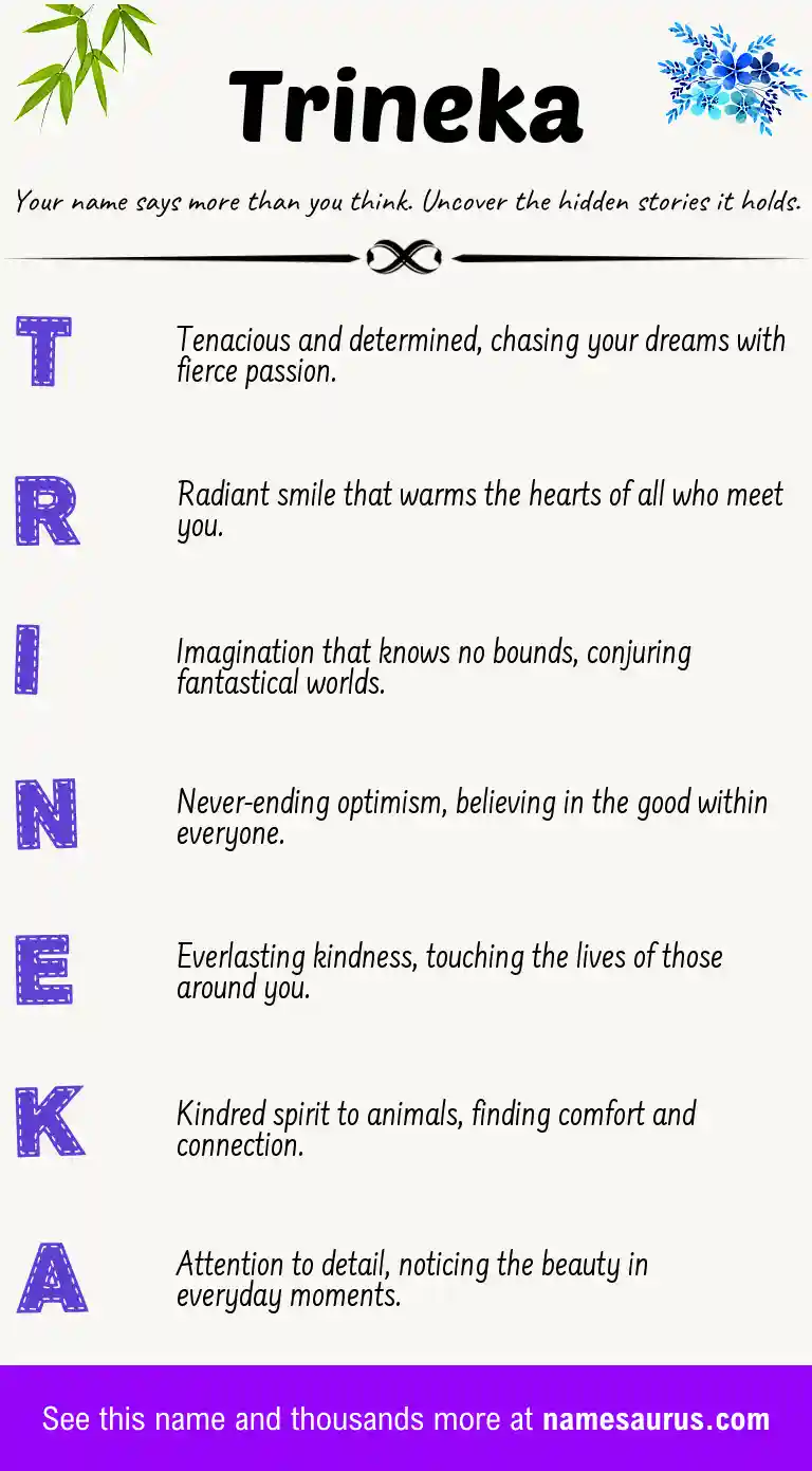 Acrostic poem about Trineka.