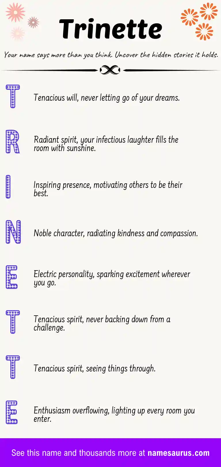 Acrostic poem about Trinette.