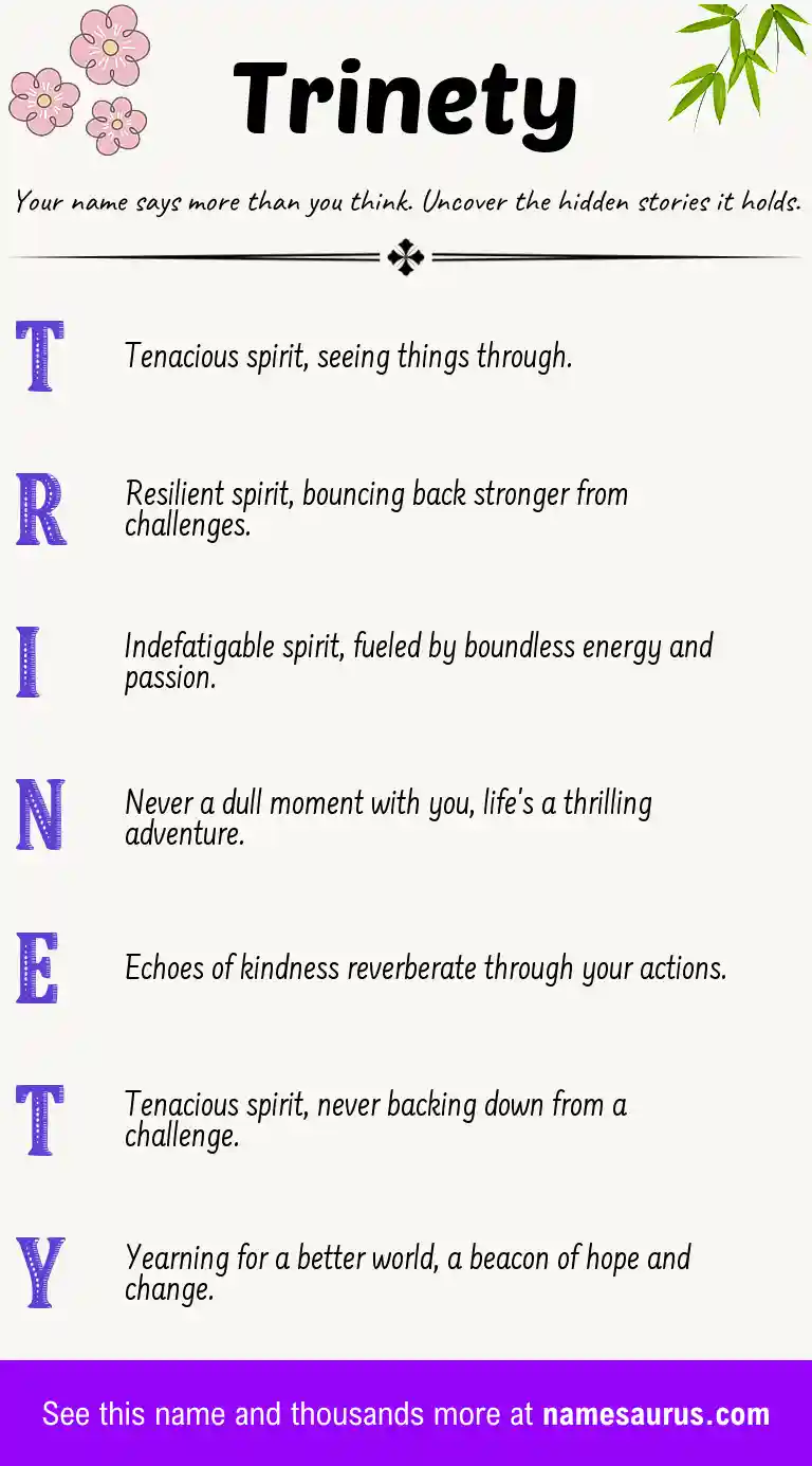 Acrostic poem about Trinety.