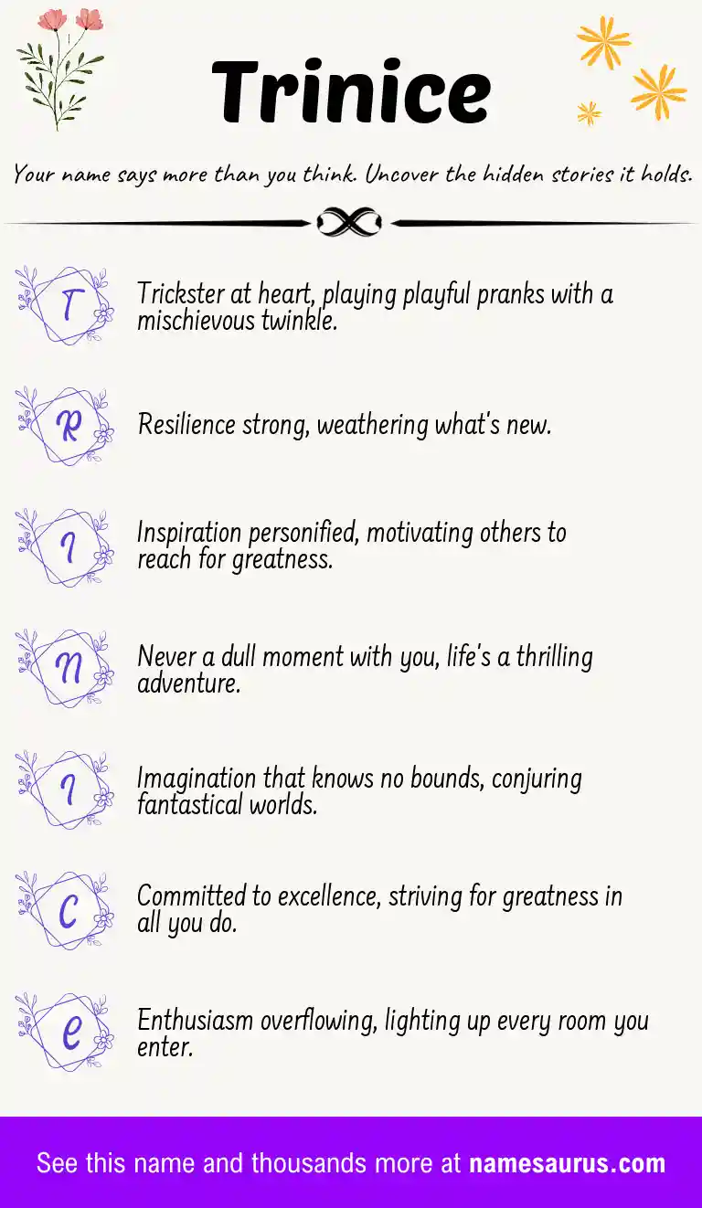 Acrostic poem about Trinice.