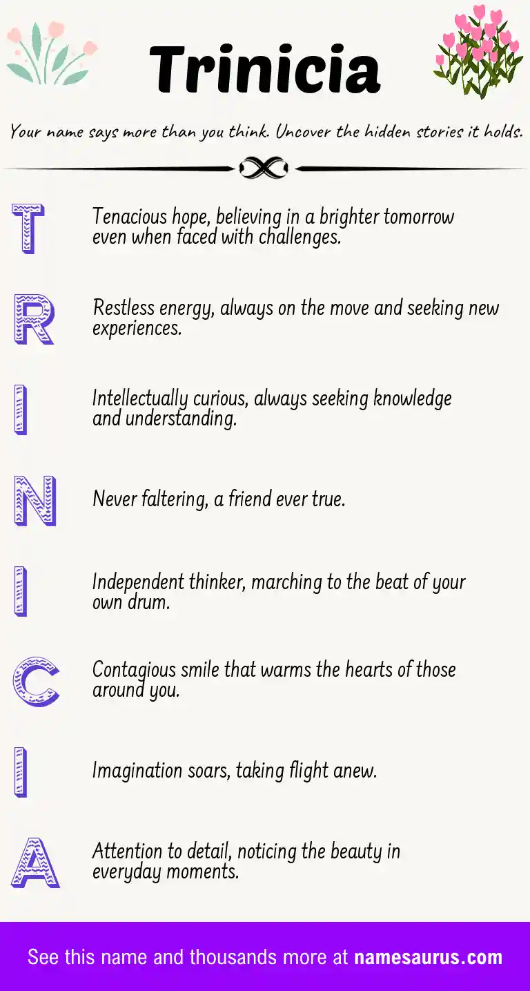 Acrostic poem about Trinicia.