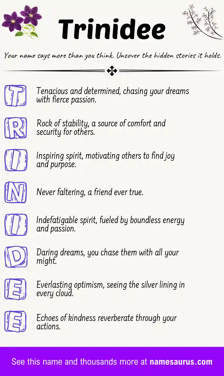 Acrostic poem about Trinidee.