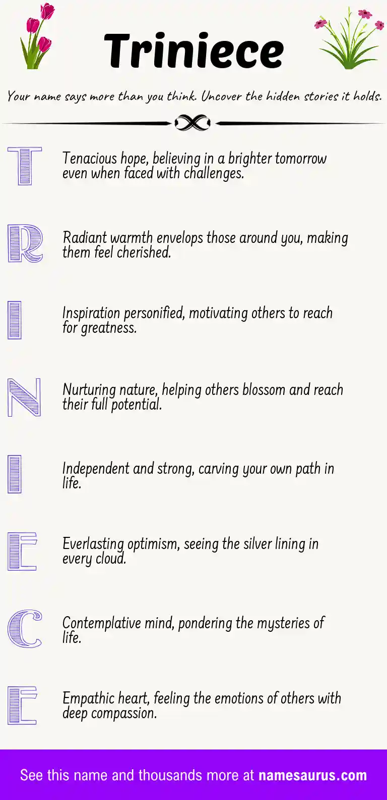 Acrostic poem about Triniece.