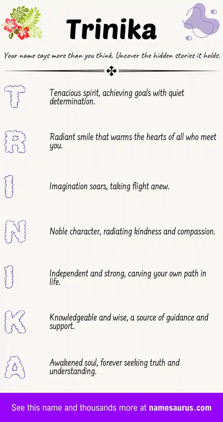Acrostic poem about Trinika.