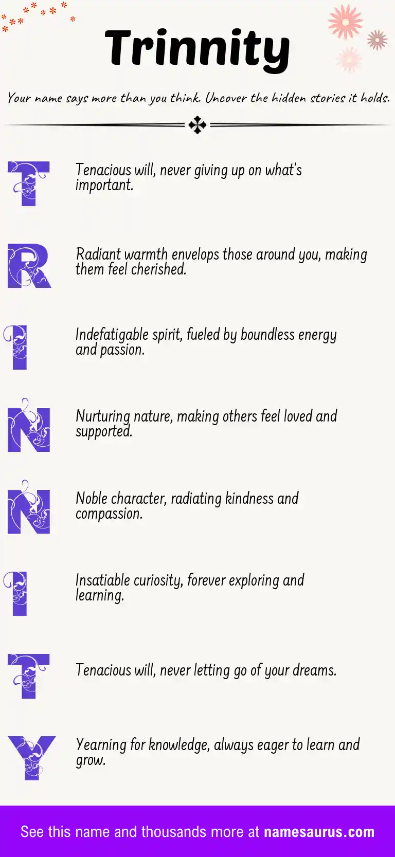 Acrostic poem about Trinnity.
