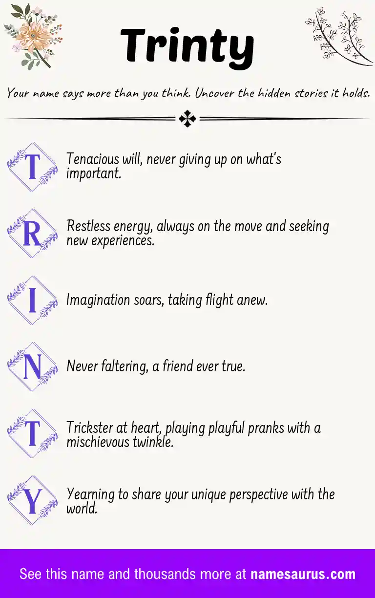 Acrostic poem about Trinty.