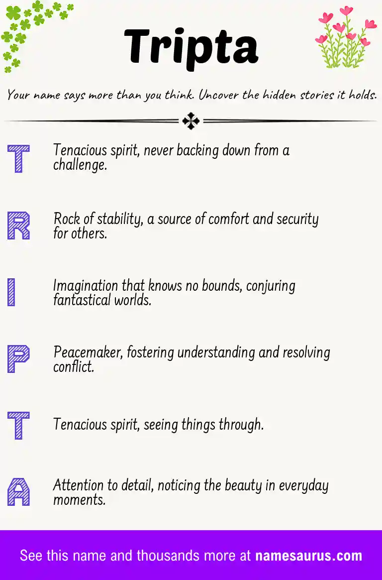 Acrostic poem about Tripta.