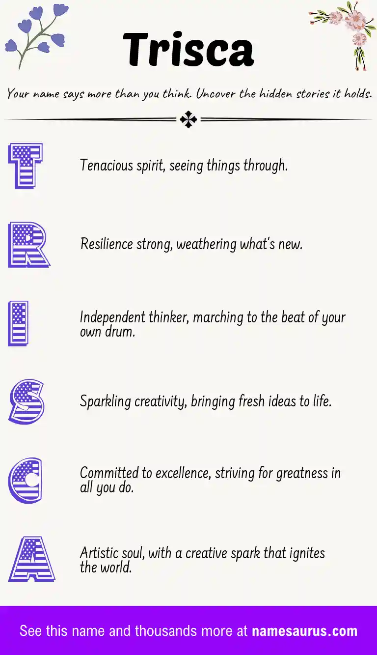 Acrostic poem about Trisca.