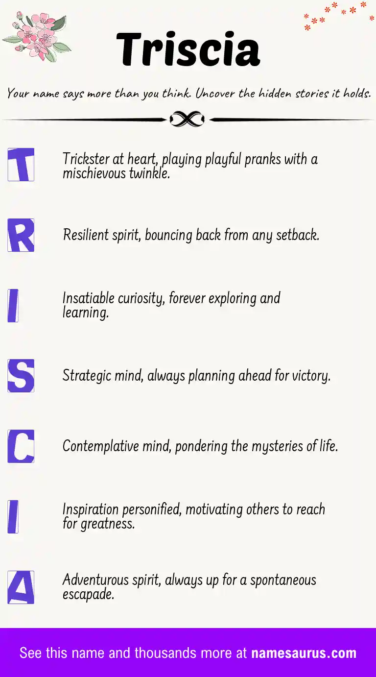 Acrostic poem about Triscia.