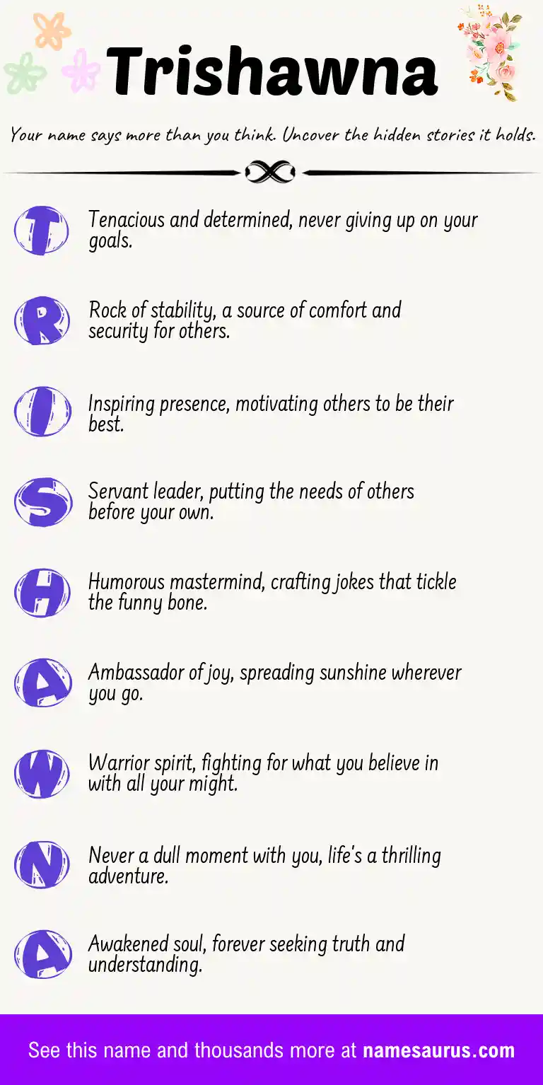 Acrostic poem about Trishawna.