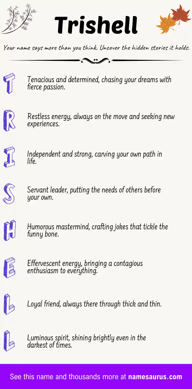 Acrostic poem about Trishell.