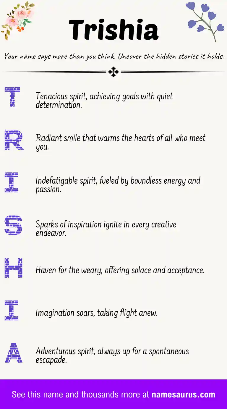 Acrostic poem about Trishia.