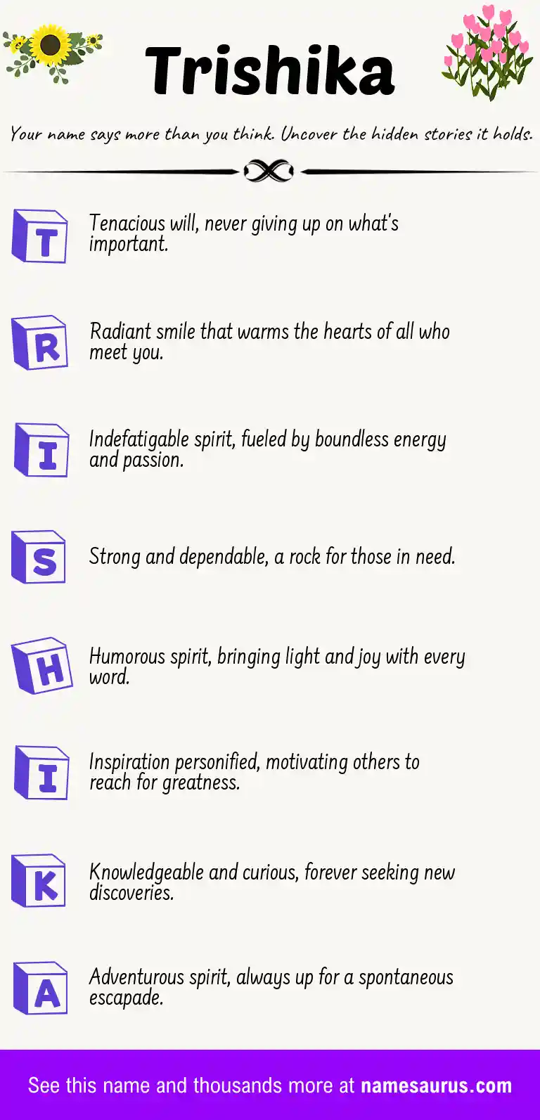Acrostic poem about Trishika.