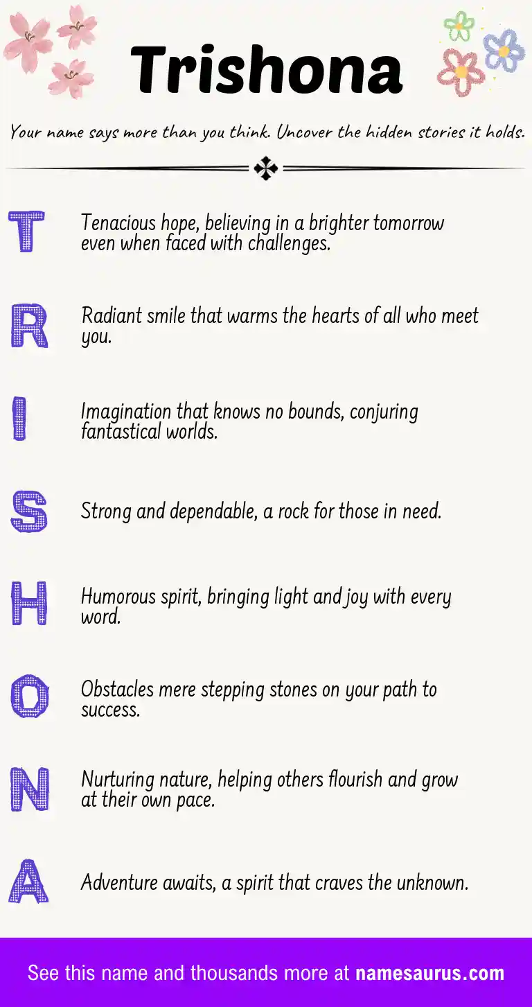 Acrostic poem about Trishona.