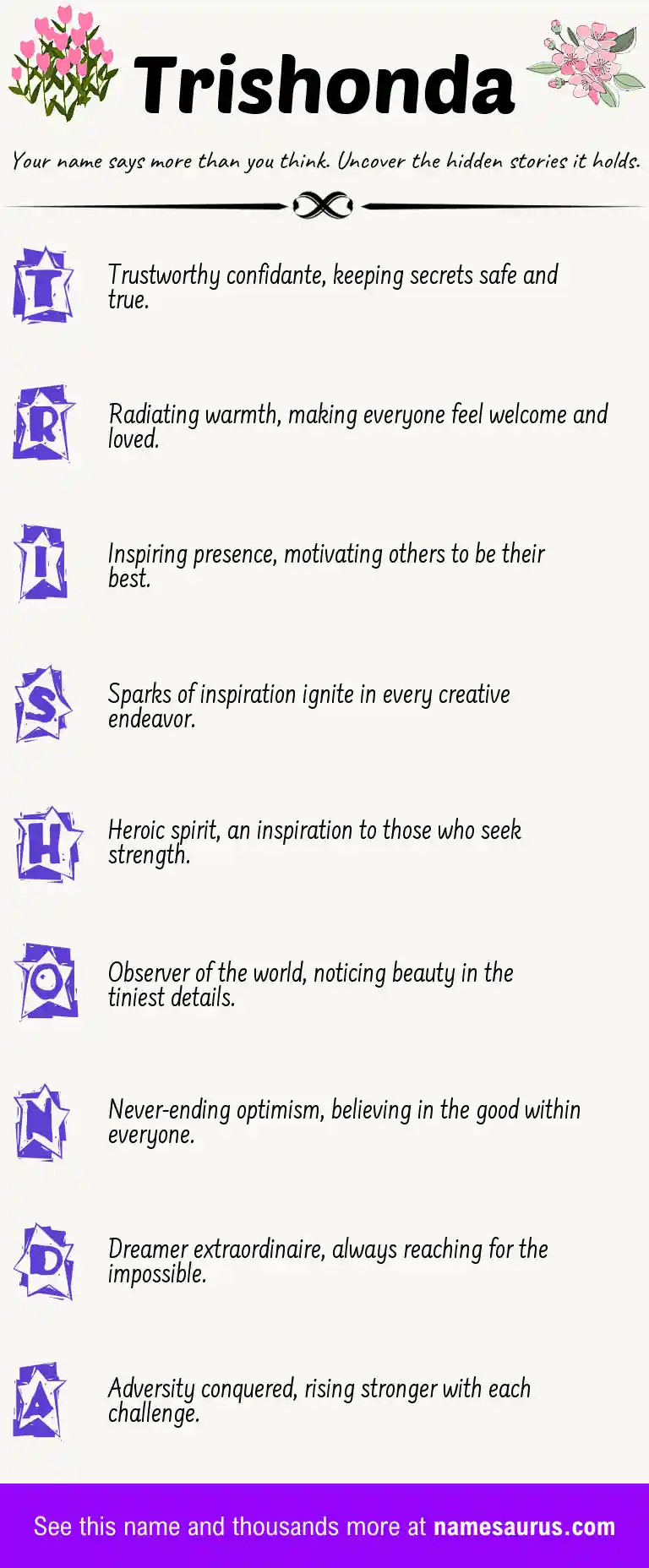 Acrostic poem about Trishonda.