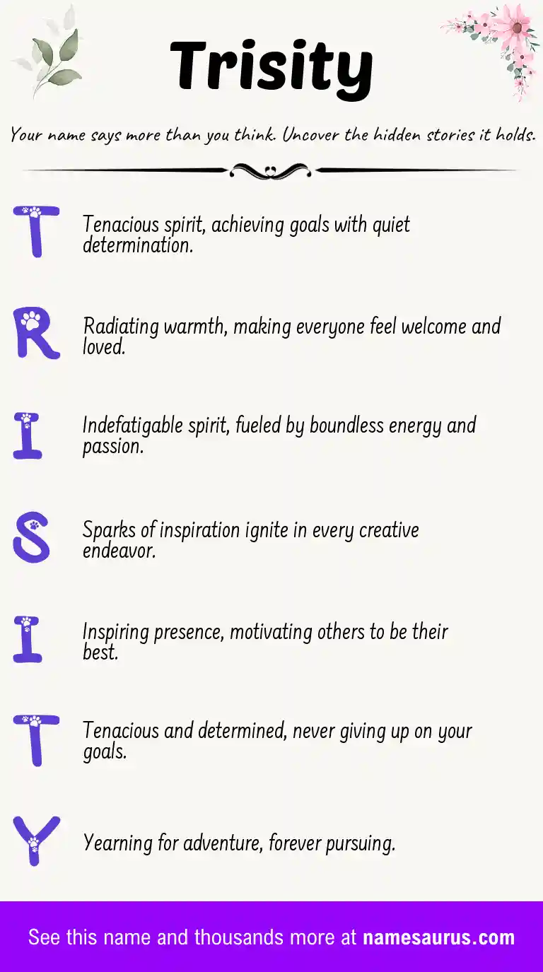 Acrostic poem about Trisity.