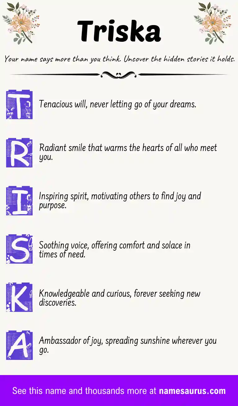 Acrostic poem about Triska.