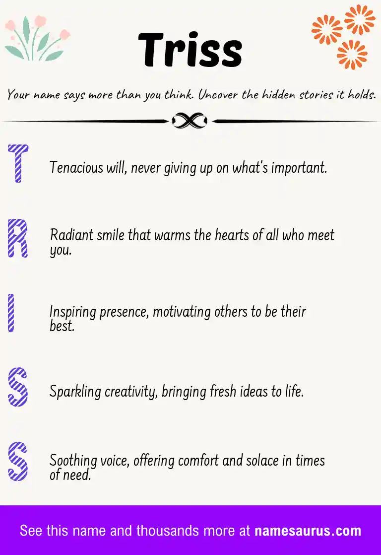Acrostic poem about Triss.