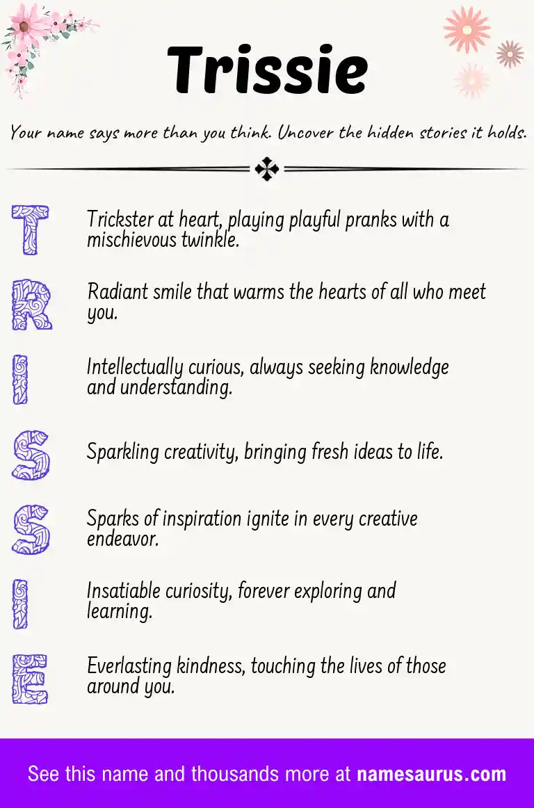 Acrostic poem about Trissie.