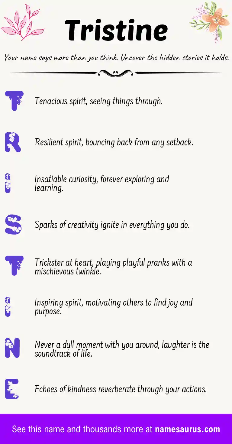 Acrostic poem about Tristine.