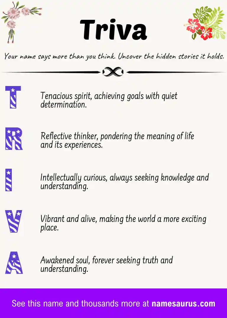 Acrostic poem about Triva.