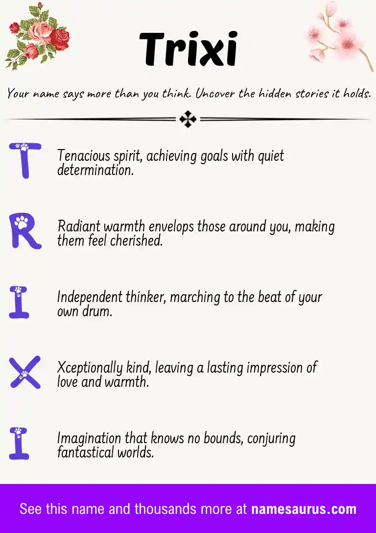 Acrostic poem about Trixi.