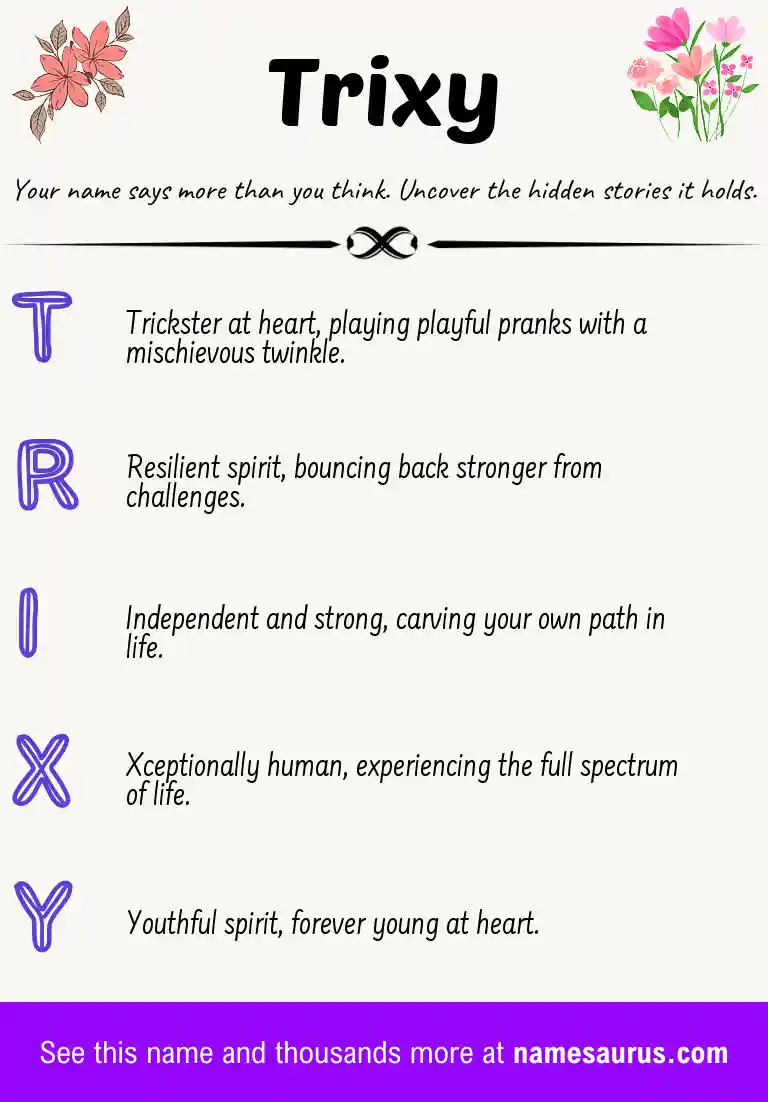 Acrostic poem about Trixy.