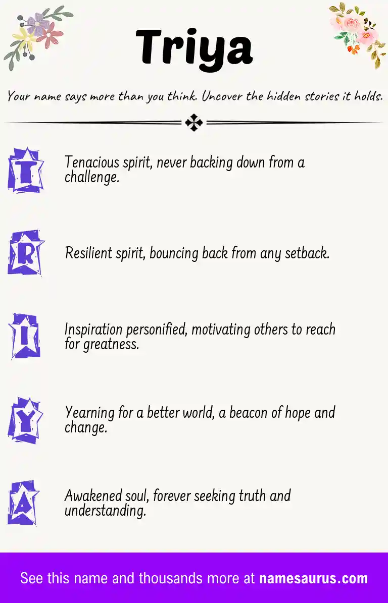 Acrostic poem about Triya.