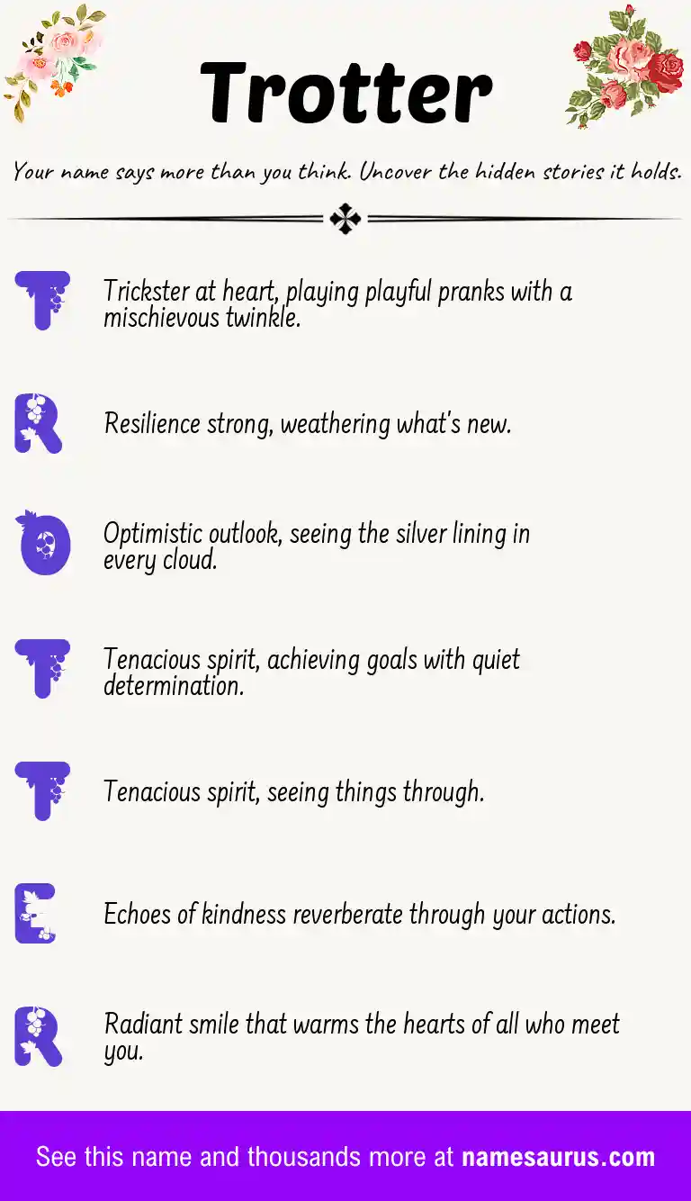 Acrostic poem about Trotter.