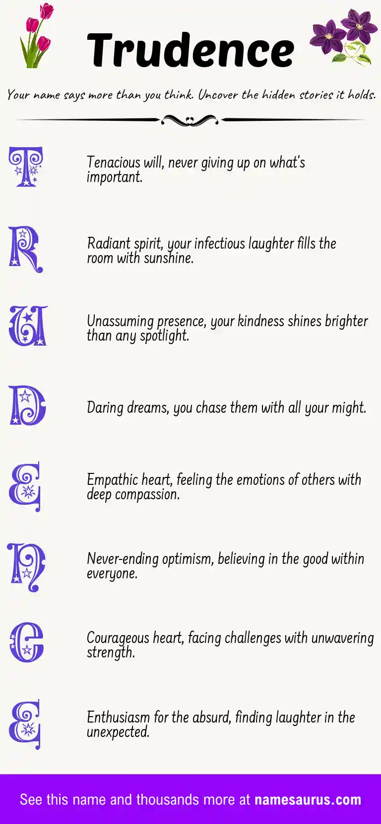 Acrostic poem about Trudence.