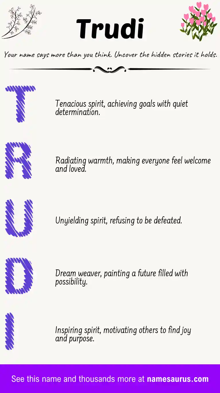 Acrostic poem about Trudi.