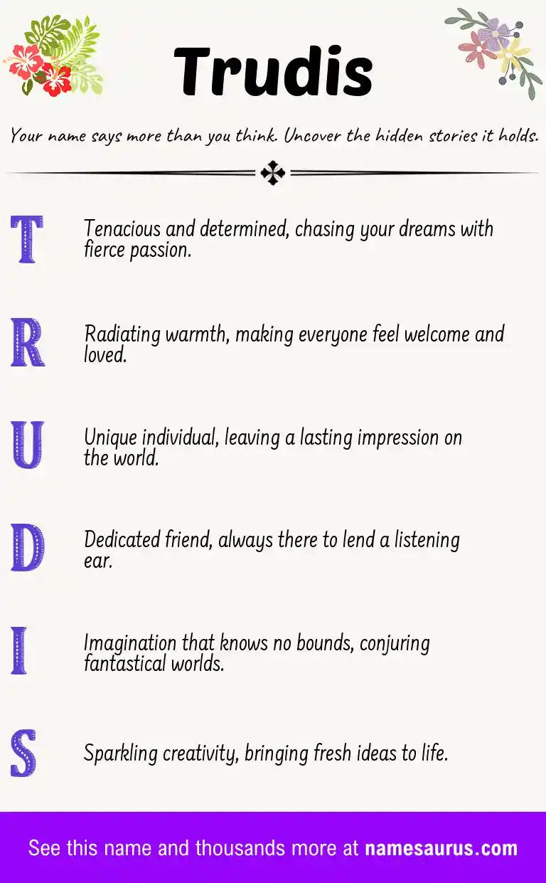 Acrostic poem about Trudis.
